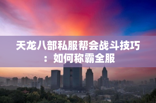 天龙八部私服帮会战斗技巧：如何称霸全服